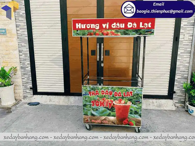 Những kiểu quầy gấp gọn bán trà dâu được yêu thích nhất